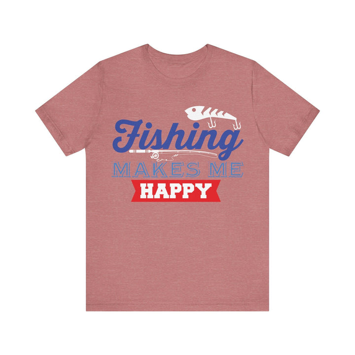 Fishing Happiness T Shirt | Heather Mauve