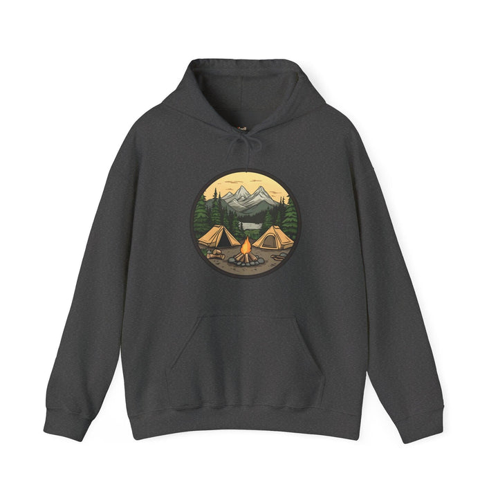 Summer Camp Fire Adventure Hoodie | Dark Heather