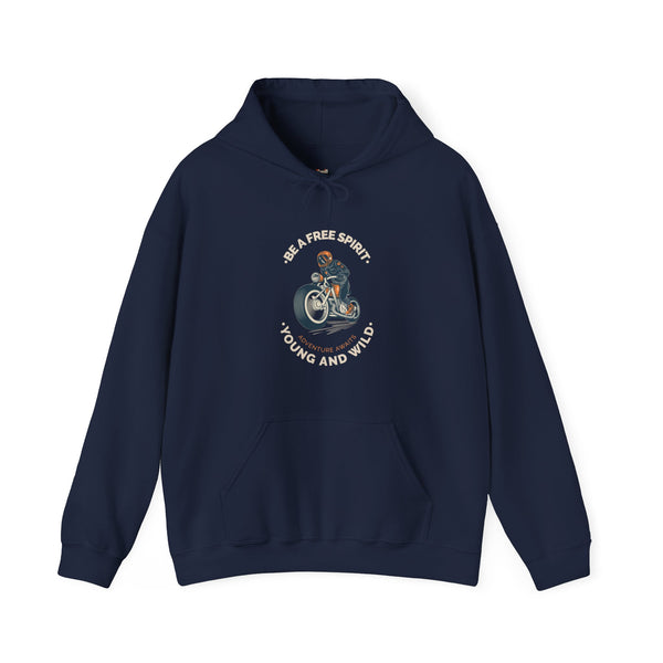 Retro Free Spirit Biker Hoodie | Navy