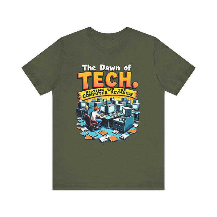 80s Computer Geek Startup T Shirt | Military Green