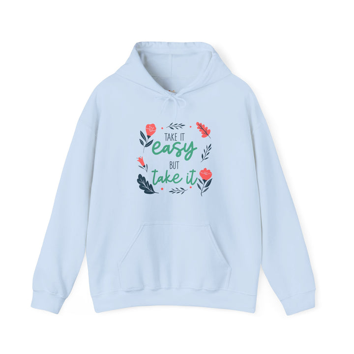 Flower Blossom Inspiration Quote Hoodie | Light Blue