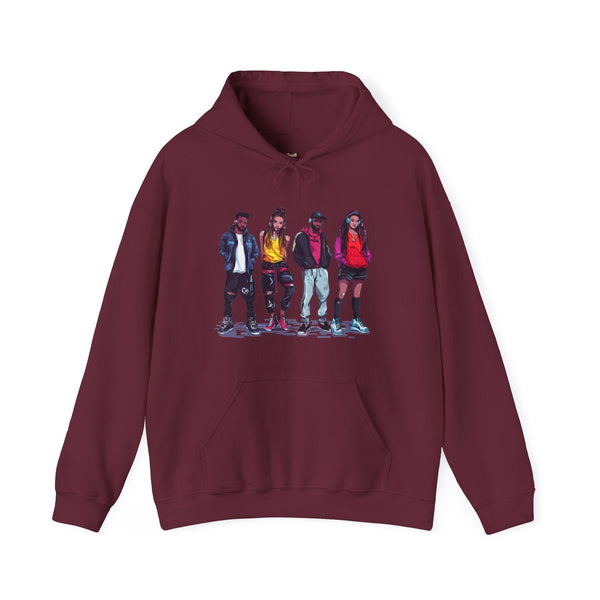 Hip Hop Urban Vibes Squad Hoodie | Maroon