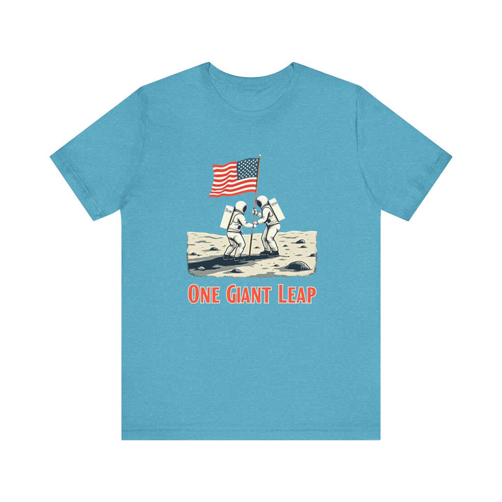 Nasa Lunar Landing Tribute T Shirt | Heather Aqua