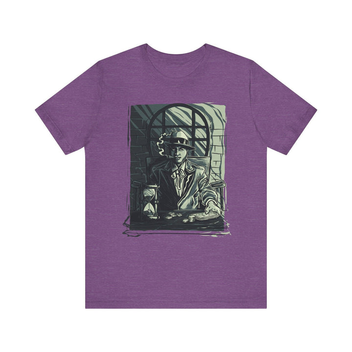 Retro Vintage Gangster Boss T Shirt | Heather Team Purple