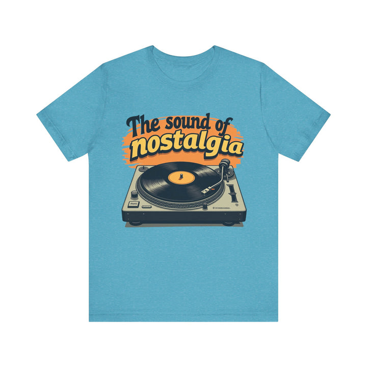 Classic The Sound Of Nostalgia T Shirt | Heather Aqua Twill Tees