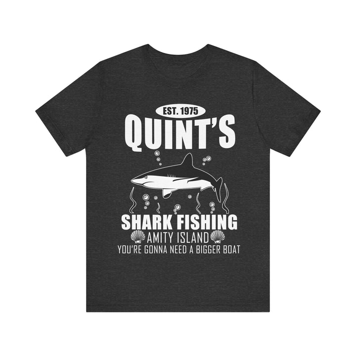 Fishing Quint's Shark T Shirt | Dark Grey Heather