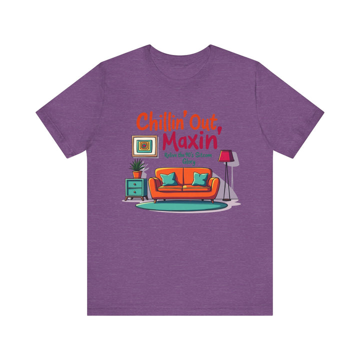 90s Sitcom Living Room T Shirt | Heather Team Purple