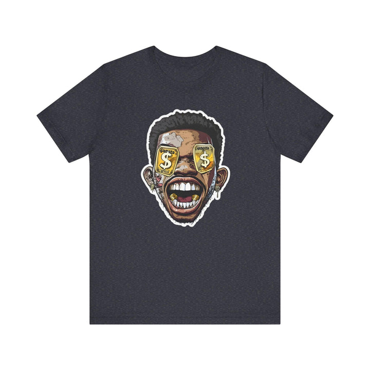 Rapper Gangsta Grin T Shirt | Heather Navy