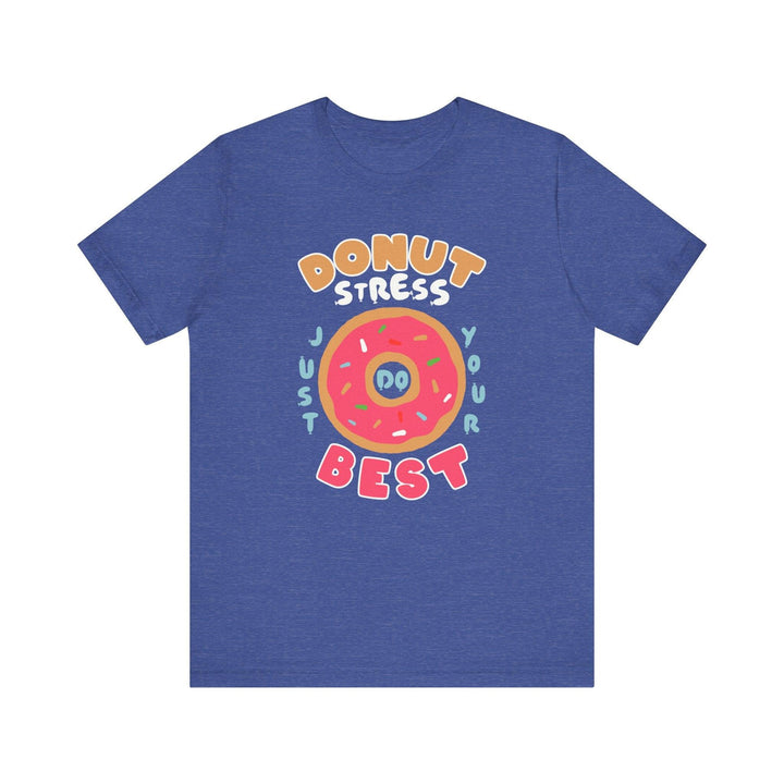 Retro Donut Stress T Shirt | Heather True Royal