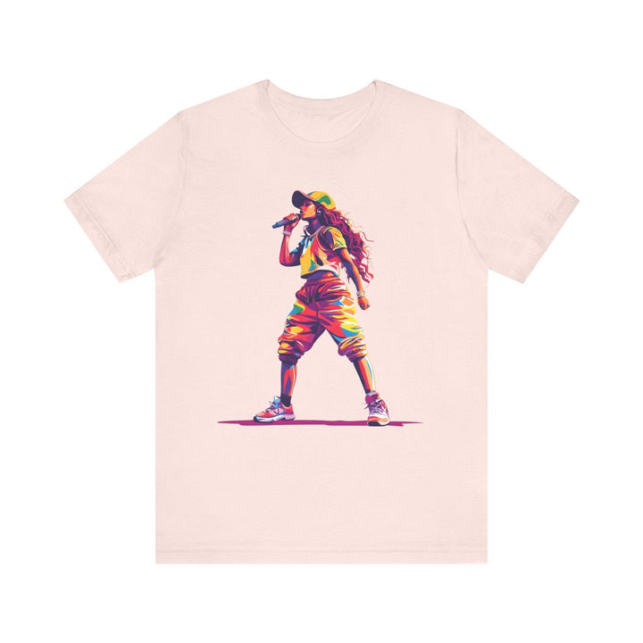 Rapper Vibrant Mic Drop T Shirt | Soft Pink