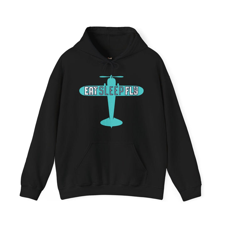 Retro Eat Sleep Fly Hoodie | Black