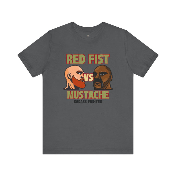 Retro Gaming Red Fist vs Mustache T Shirt | Asphalt