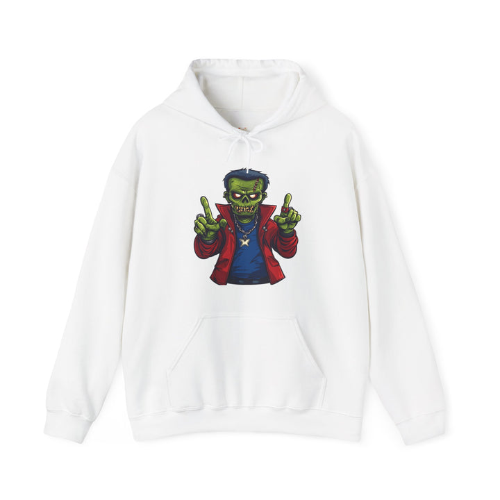 Rapper Rockin' Frankenstein Hoodie | White Twill Tees