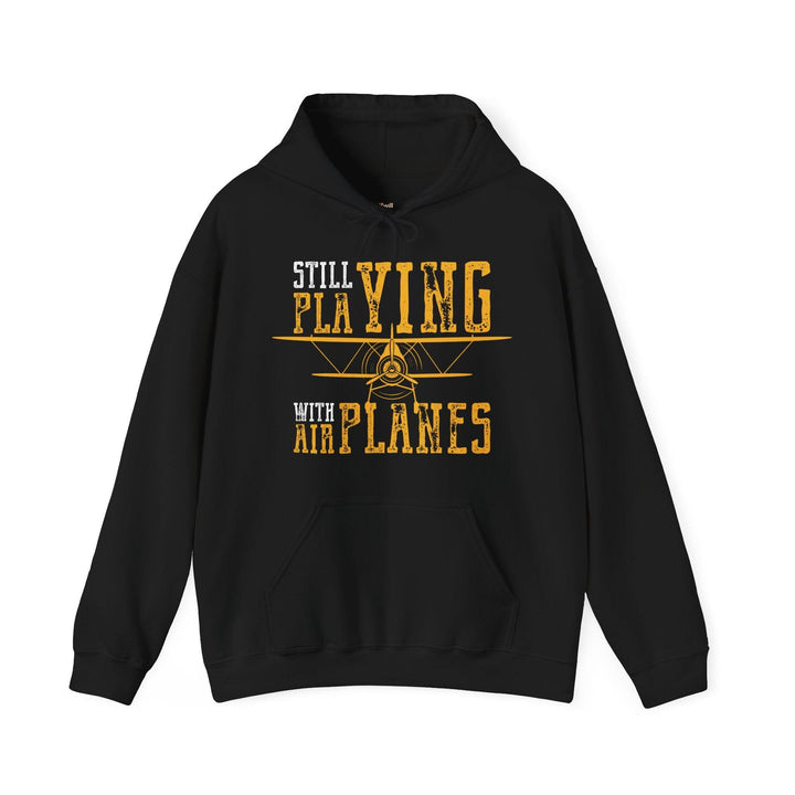 Retro Still Playing with Airplanes Hoodie | Black