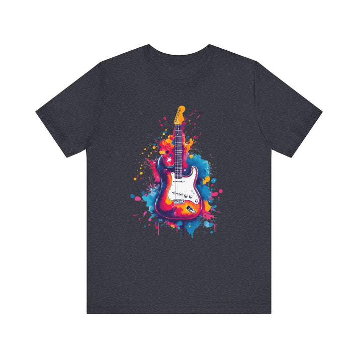 Rock Electric Vibes Guitar T Shirt | Heather Navy