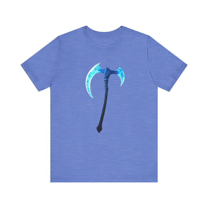 Fortnite Glowing Battle Axe T Shirt | Heather Columbia Blue