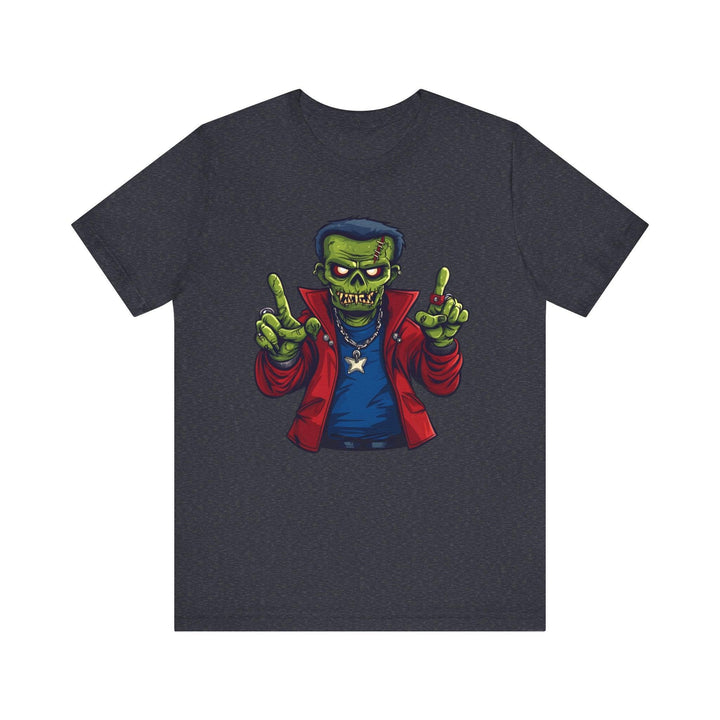 Rapper Rockin' Frankenstein T Shirt | Heather Navy