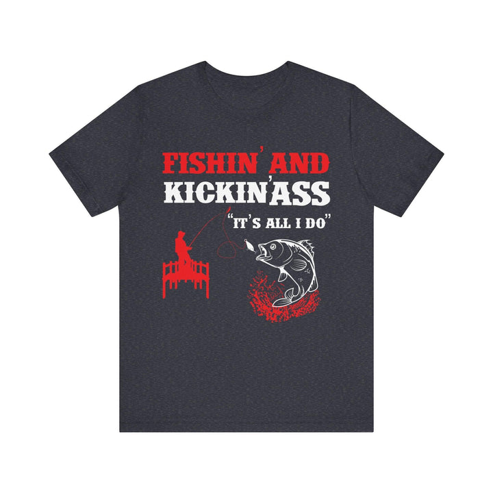 Fishing and Kickin T Shirt | Heather Navy