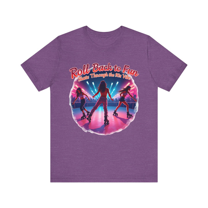 90s Roller Disco Queens T Shirt | Heather Team Purple