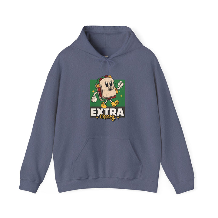 Retro Extra Cheesy Hoodie | Heather Navy