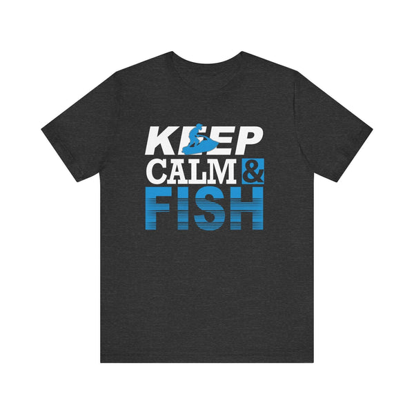 Fishing Keep Calm T Shirt | Dark Grey Heather