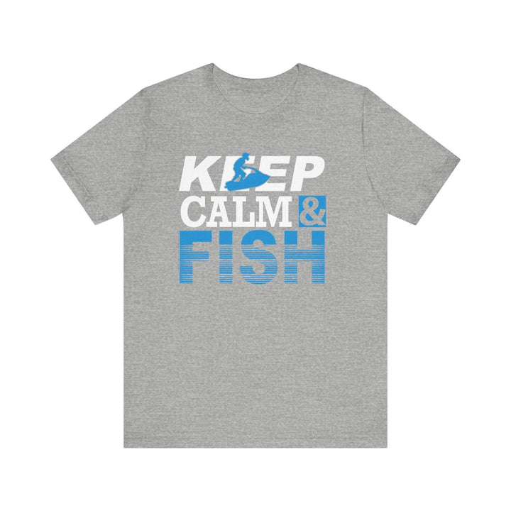 Fishing Keep Calm T Shirt | Athletic Heather