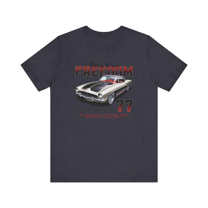 80s Freedom Speed Junkies 77 T Shirt | Heather Navy