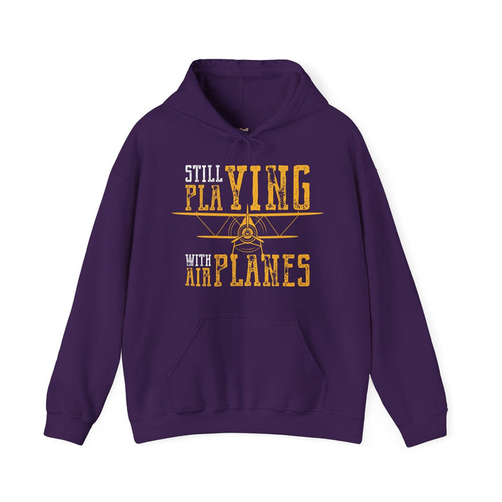 Retro Still Playing with Airplanes Hoodie | Purple