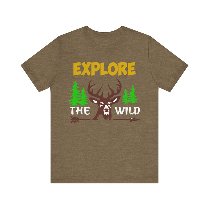 Hiking Explore The Wild T Shirt | Heather Olive