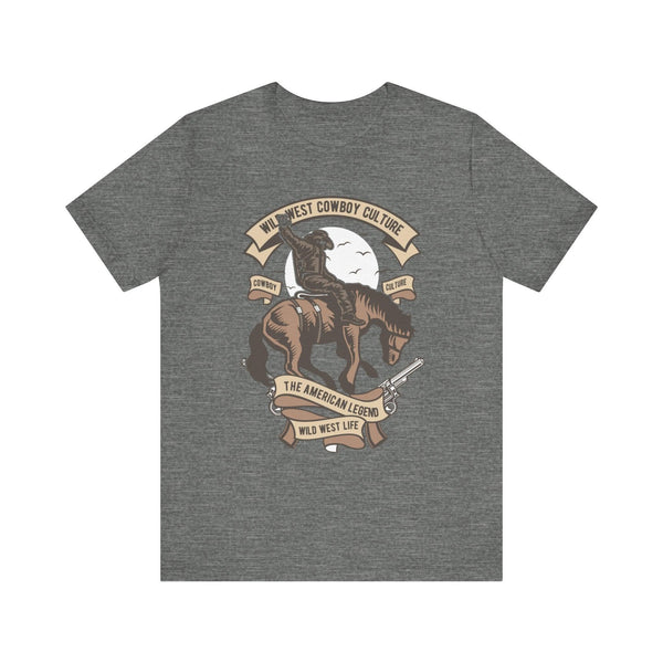 90s Wild West Cowboy Vibe T Shirt | Deep Heather