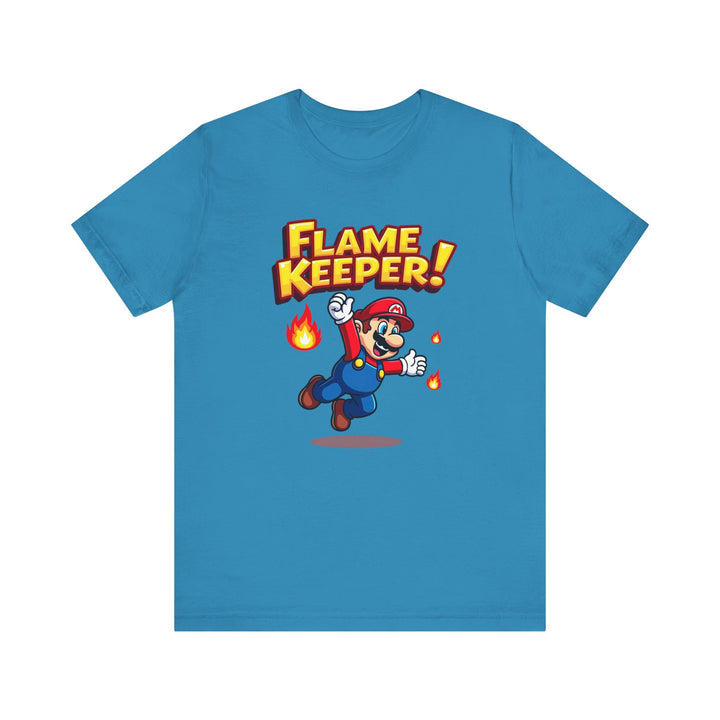 Mario Flame Keeper T Shirt | Aqua Twill Tees