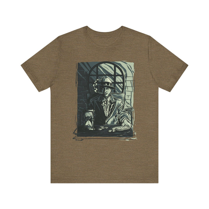 Retro Vintage Gangster Boss T Shirt | Heather Olive