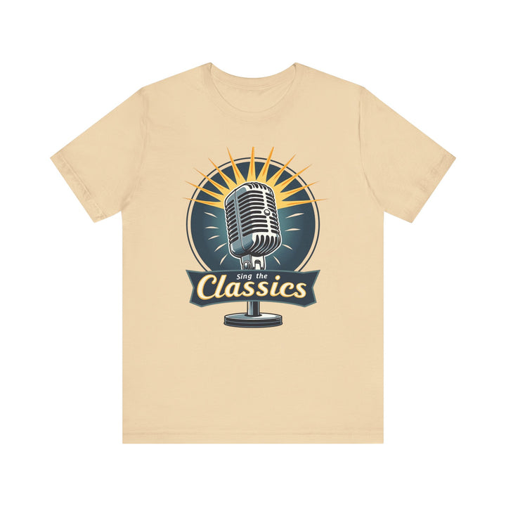 Classic Singing Mic T Shirt | Soft Cream Twill Tees
