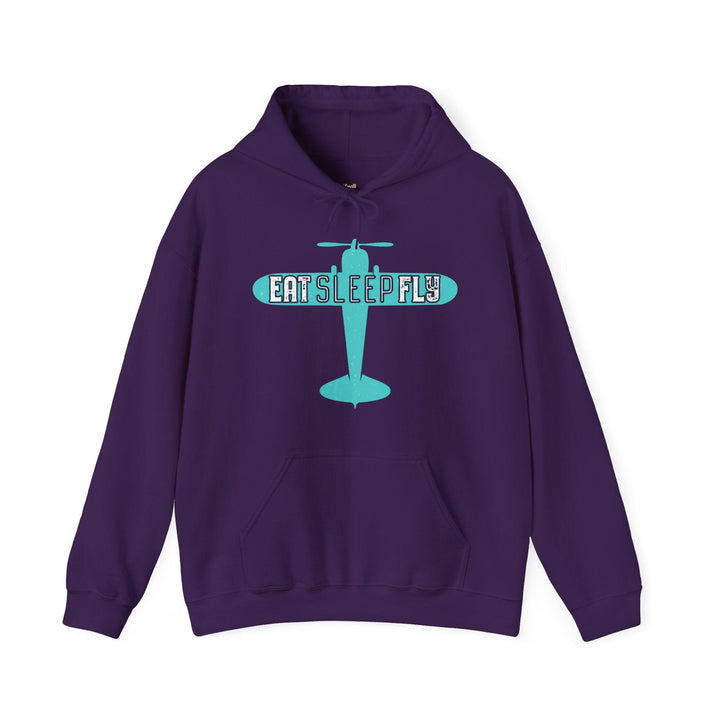 Retro Eat Sleep Fly Hoodie | Purple