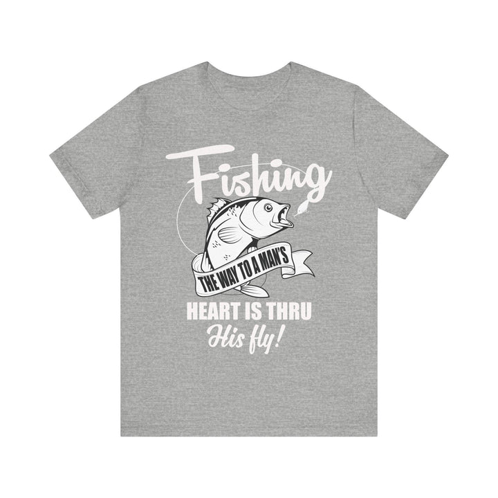 Fishing Heart & Fly T Shirt | Athletic Heather