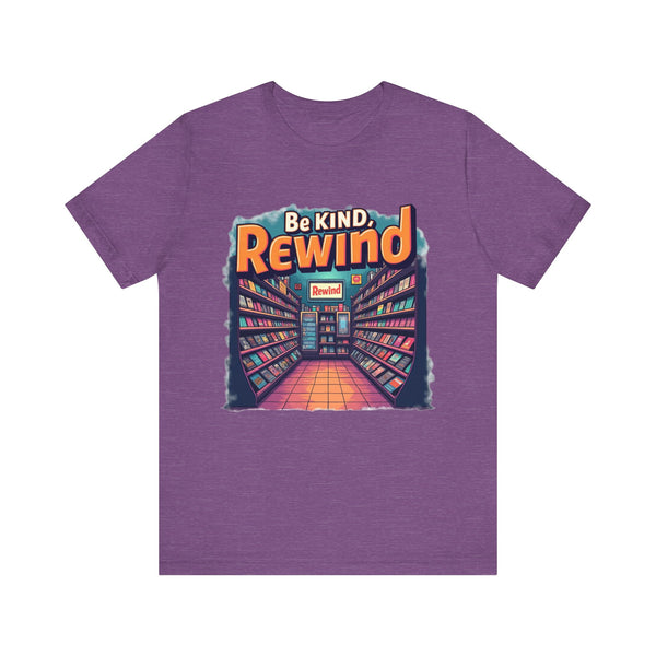 90s Video Store Nostalgia T Shirt | Heather Team Purple