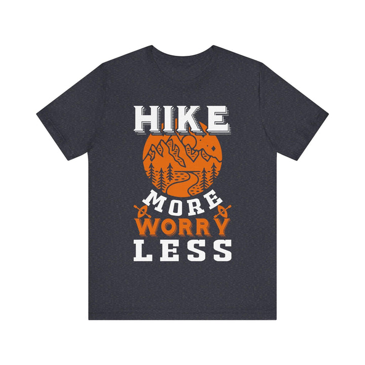 Hiking More Worry Less T Shirt | Heather Navy