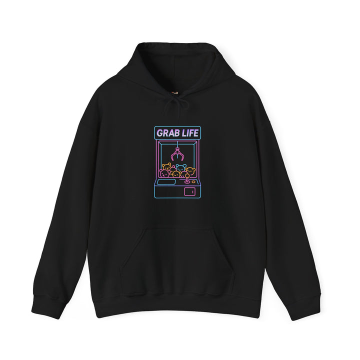 Retro Gaming Neon Claw Machine Hoodie | Black Printify