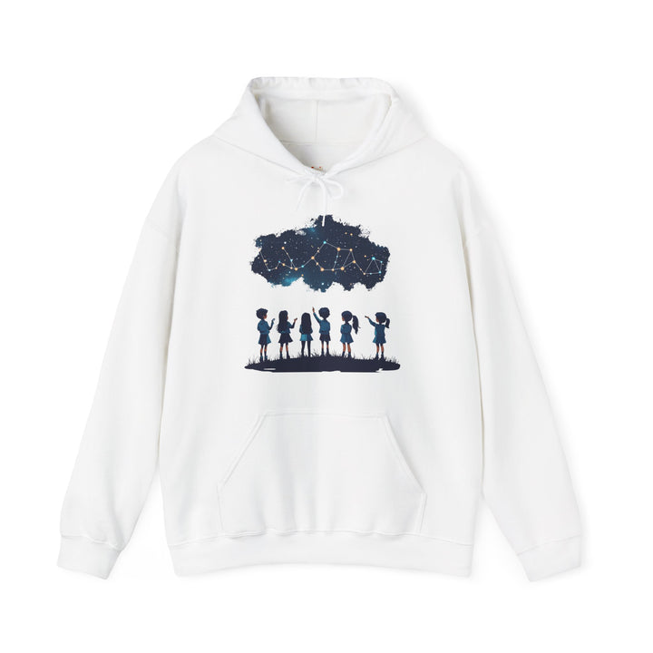 Summer Camp Stargazing Kids Hoodie | White Twill Tees
