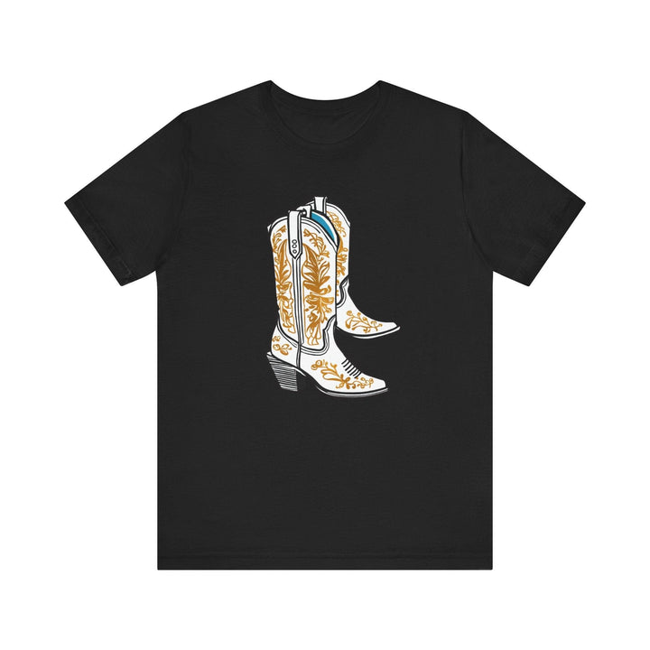 90s Western Flair Boots T Shirt | Black