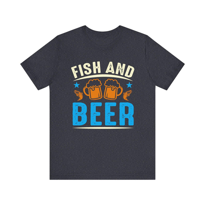 Fishing and Beer T Shirt | Heather Navy