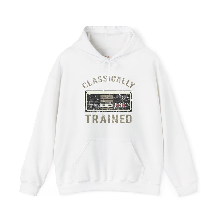 Retro Gaming Classically Trained Hoodie | White