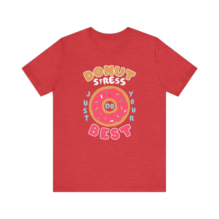 Retro Donut Stress T Shirt | Heather Red