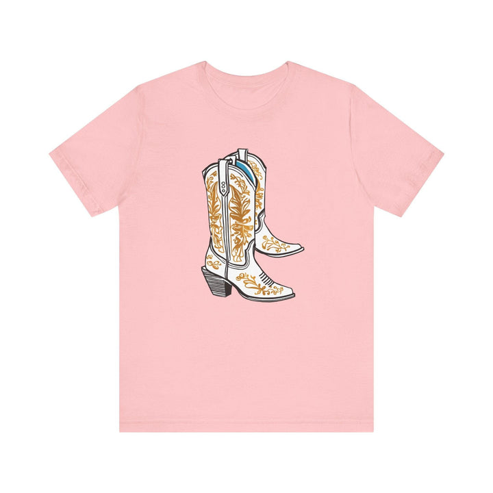 90s Western Flair Boots T Shirt | Pink