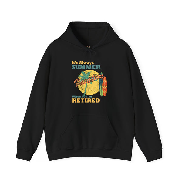 Beach Always Summer Vacation Hoodie | Black