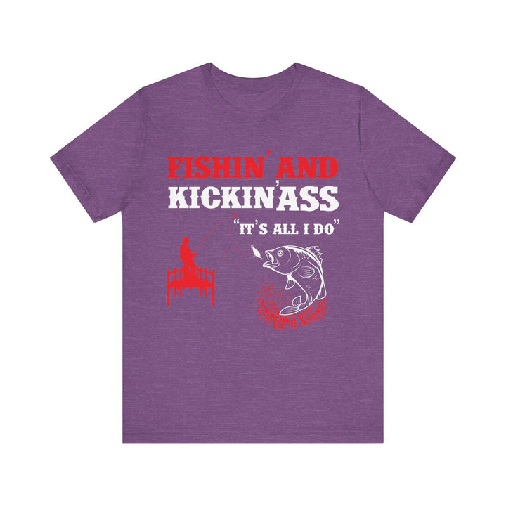 Fishing and Kickin T Shirt | Heather Team Purple