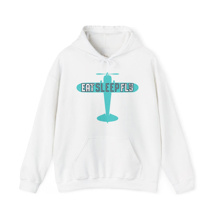 Retro Eat Sleep Fly Hoodie | White