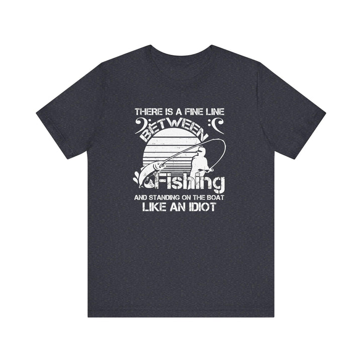 Fishing Fine Line T Shirt | Heather Navy