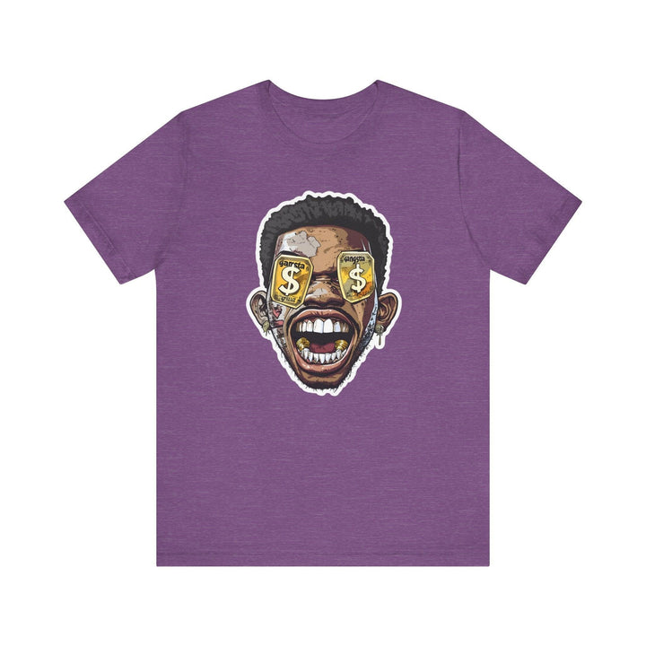 Rapper Gangsta Grin T Shirt | Heather Team Purple