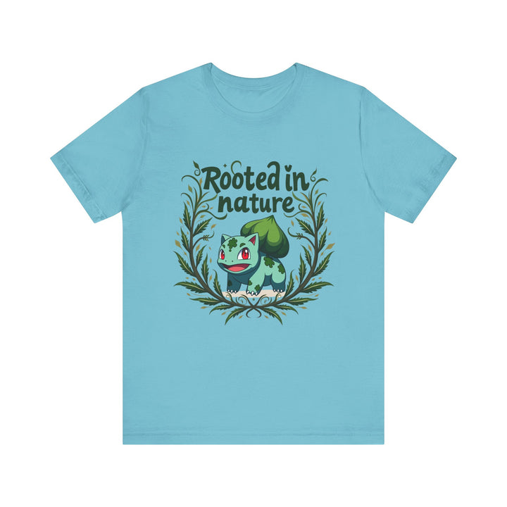 Pokemon Rooted In Nature T Shirt | Turquoise Twill Tees